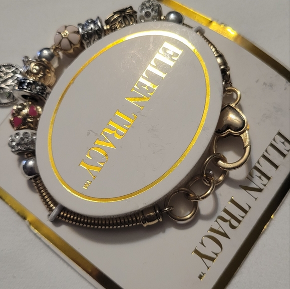 Ellen Tracy Gold and Silvertone Family Charm Bracelet 🍍 - Picture 2 of 2